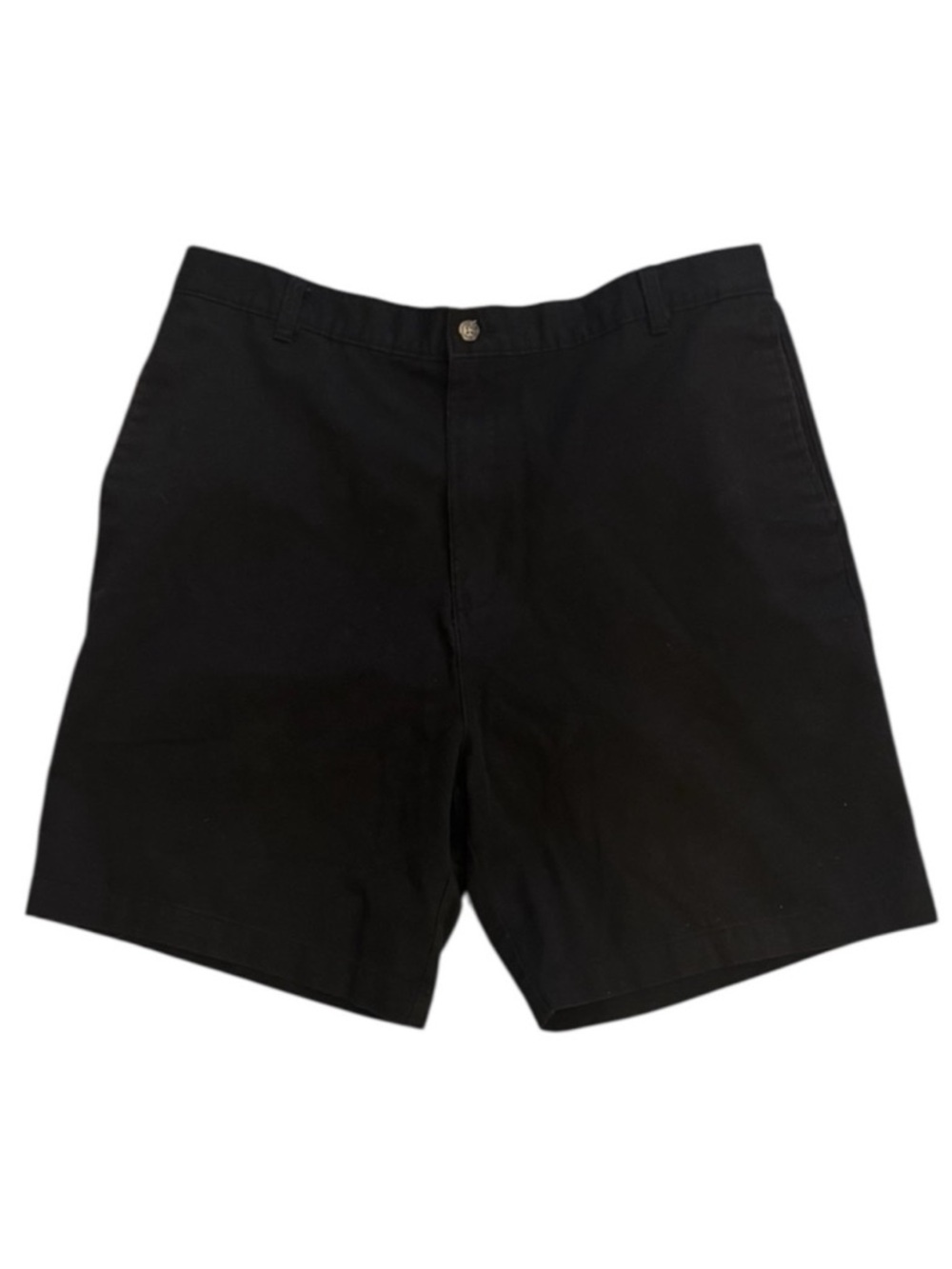 Puritan Men's Black Flat Front Shorts Button Pocket 8in Inseam 36W